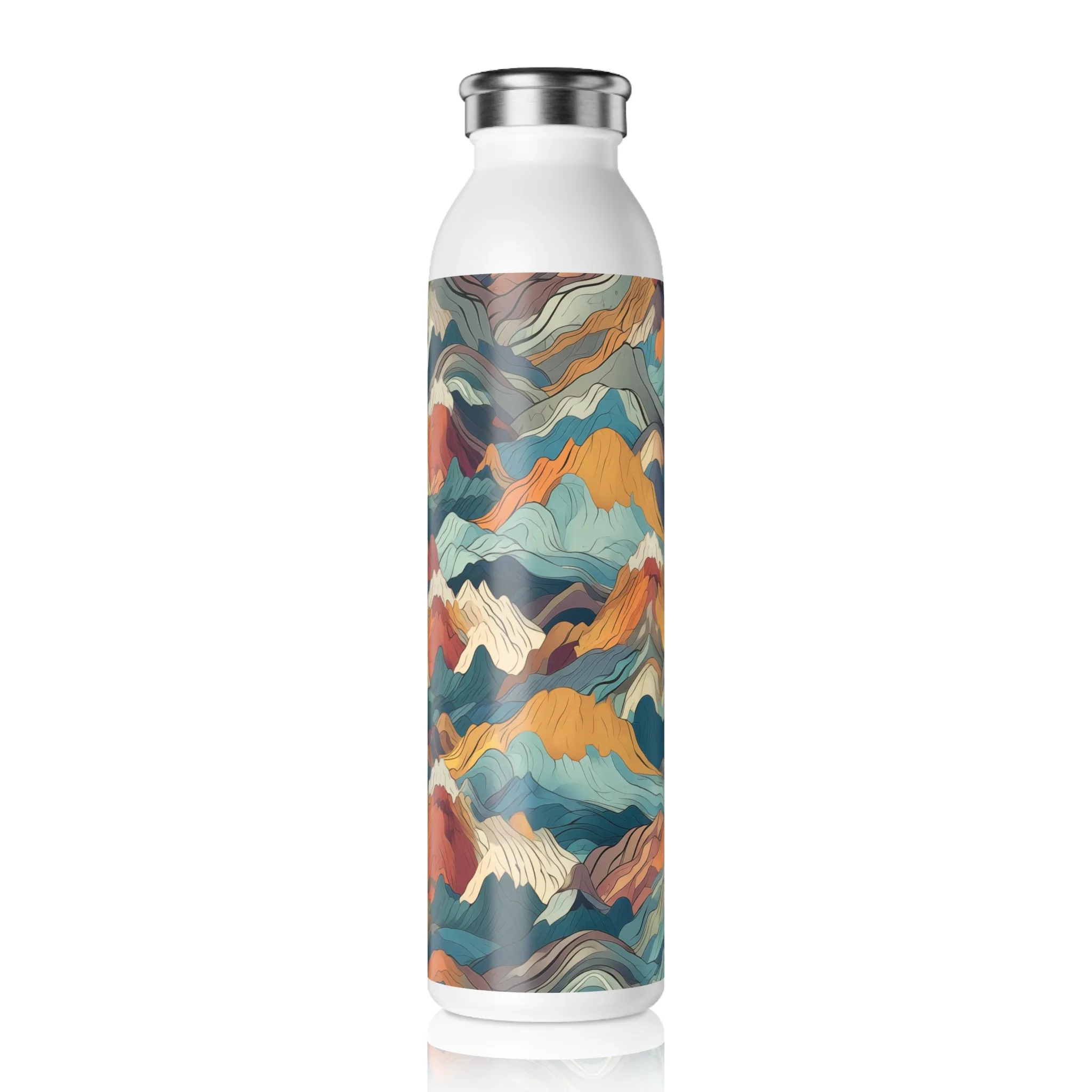Slim Water Bottle - Bogdana Aix-en-Provence Anime Mountains