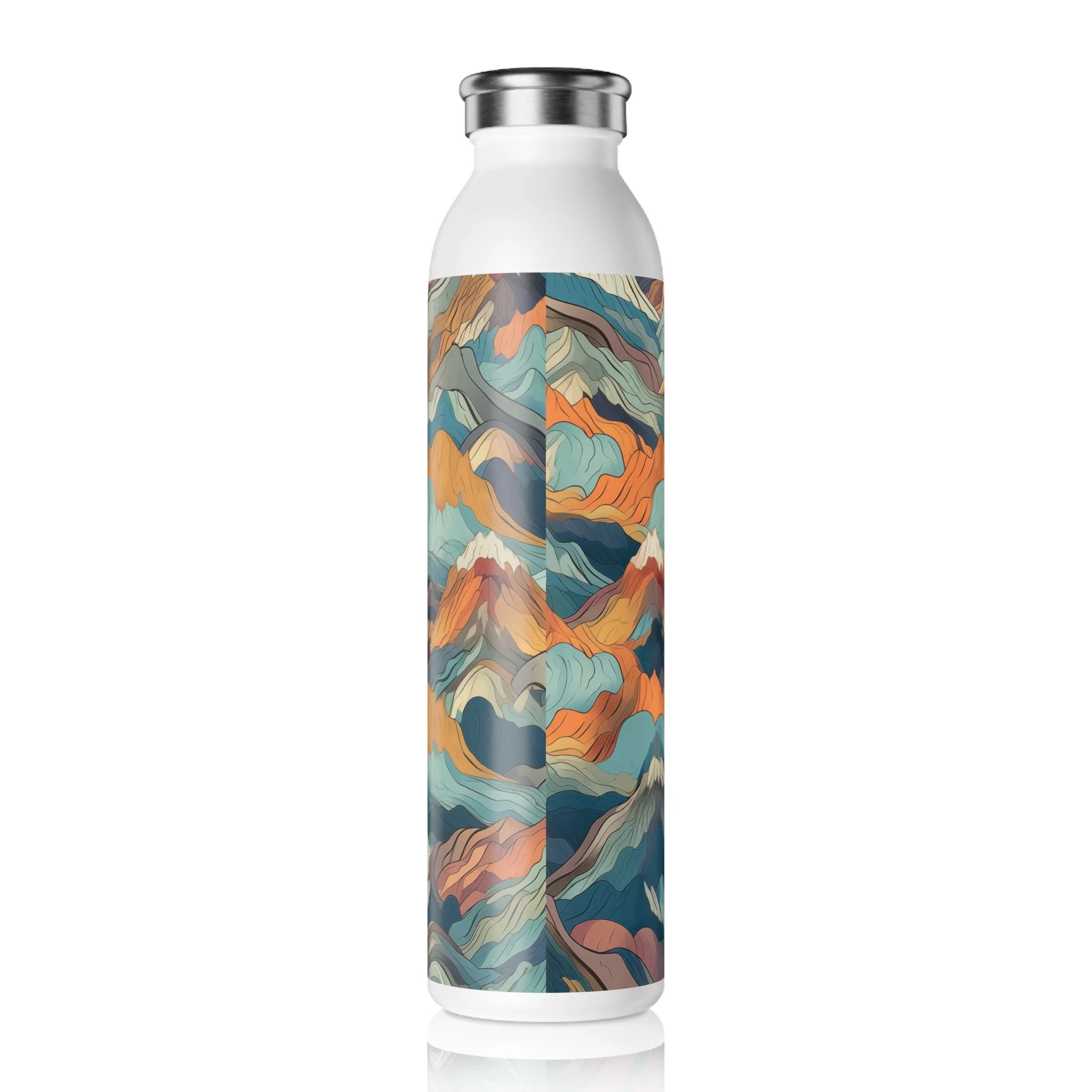 Slim Water Bottle - Bogdana Aix-en-Provence Anime Mountains