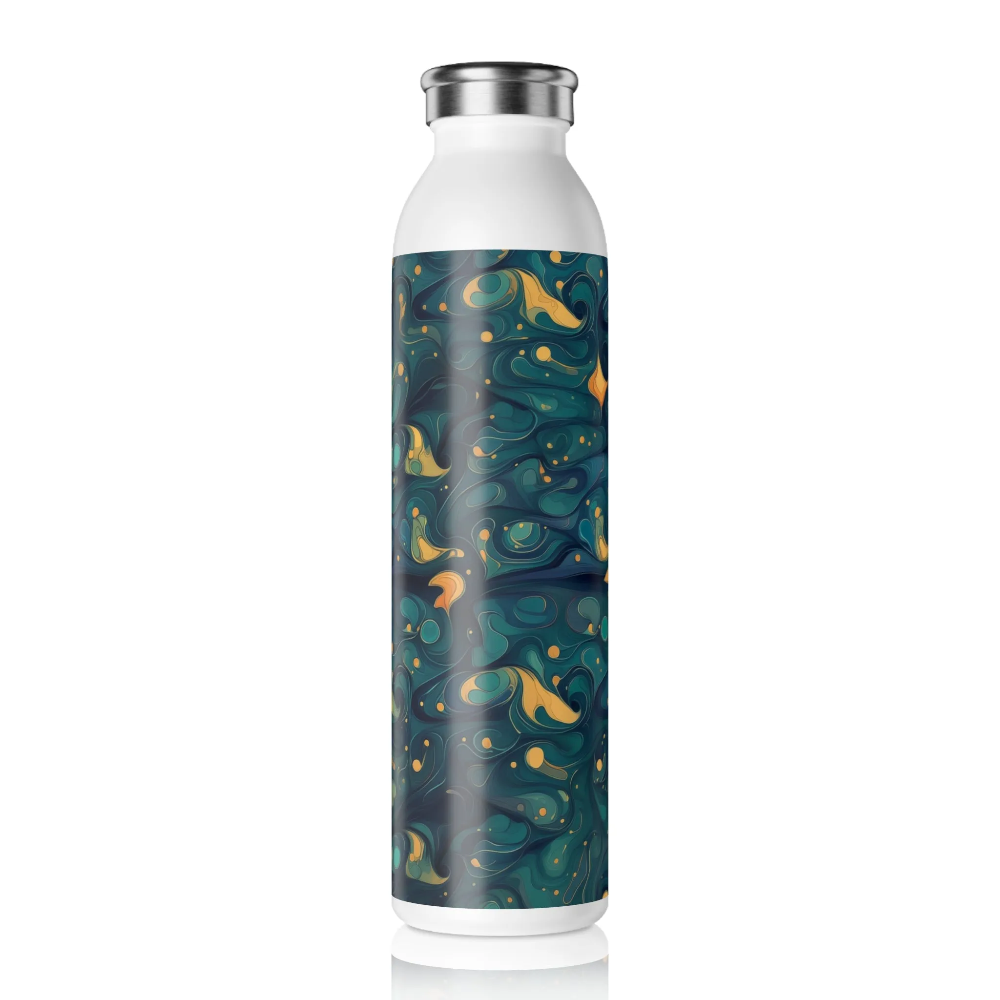 Slim Water Bottle - Kenric Trikonasana 70s Sci Fi Nebula