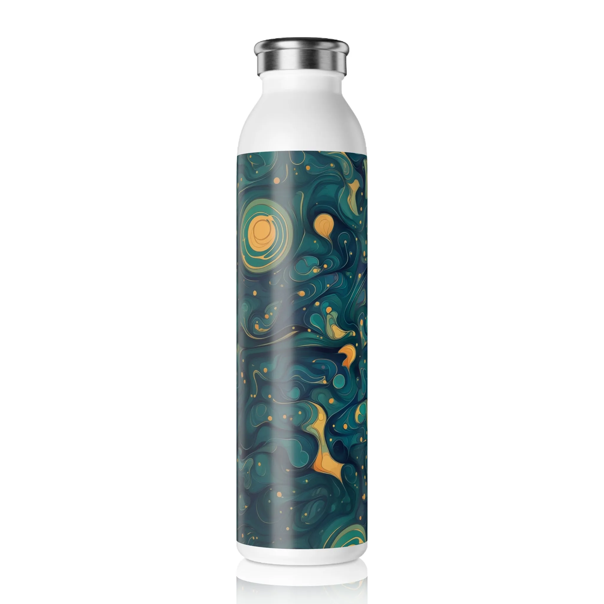 Slim Water Bottle - Kenric Trikonasana 70s Sci Fi Nebula