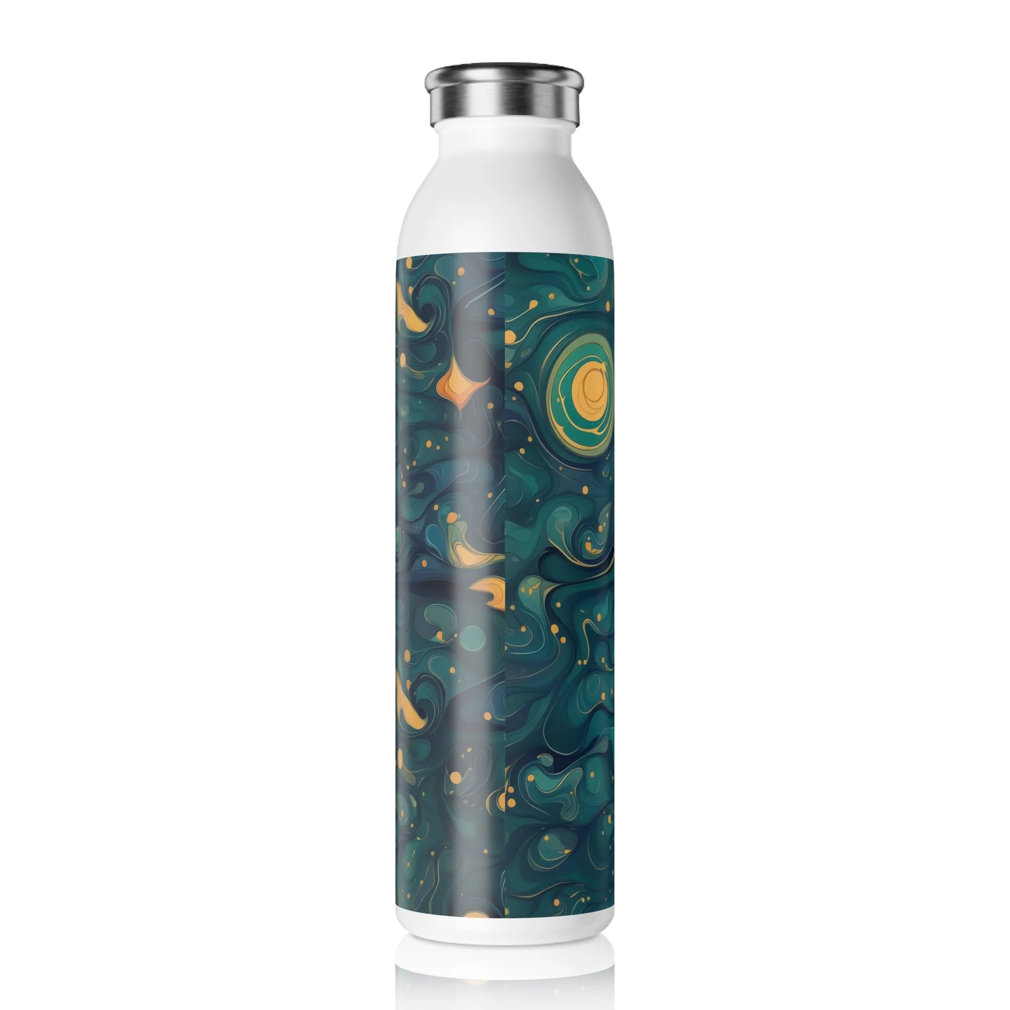 Slim Water Bottle - Kenric Trikonasana 70s Sci Fi Nebula