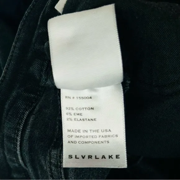 SLVRLAKE Beatnik High-Rise Slim Jeans Dark Gray Black Size 27