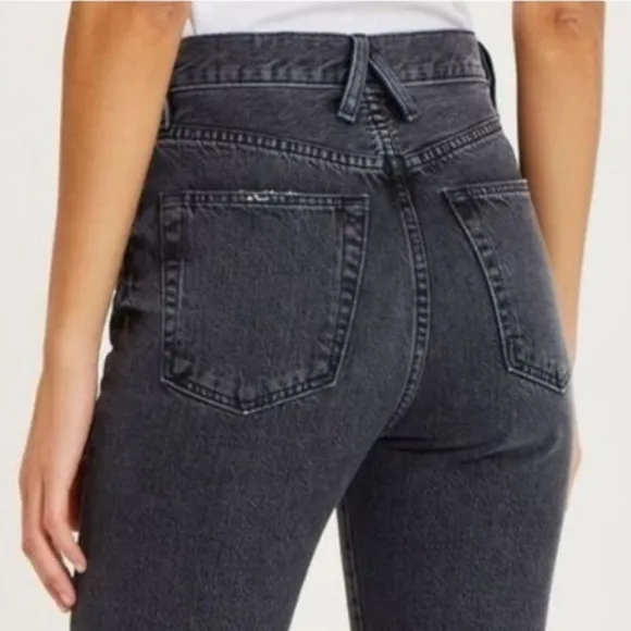 SLVRLAKE Beatnik High-Rise Slim Jeans Dark Gray Black Size 27