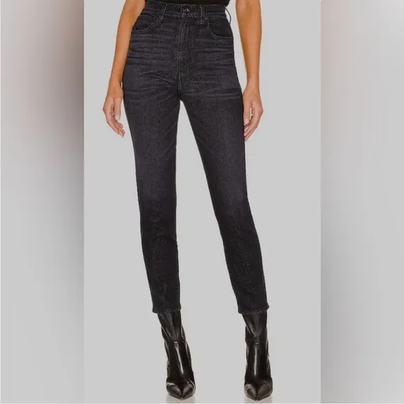 SLVRLAKE Beatnik High-Rise Slim Jeans Dark Gray Black Size 27