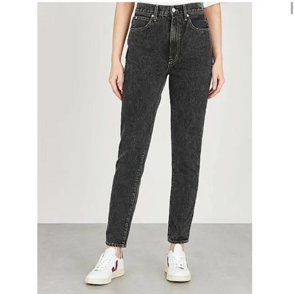 SLVRLAKE Beatnik High-Rise Slim Jeans Dark Gray Black Size 27