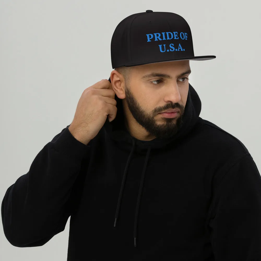 Snapback Hat "1054-0031 U.S.A. (Blue Logo)"