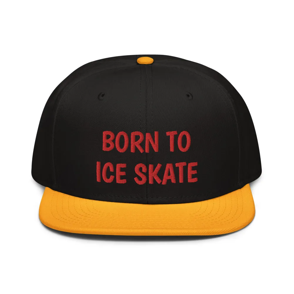 Snapback Hat "2051-0041 Born To Play Ice Skate (Red Logo)"