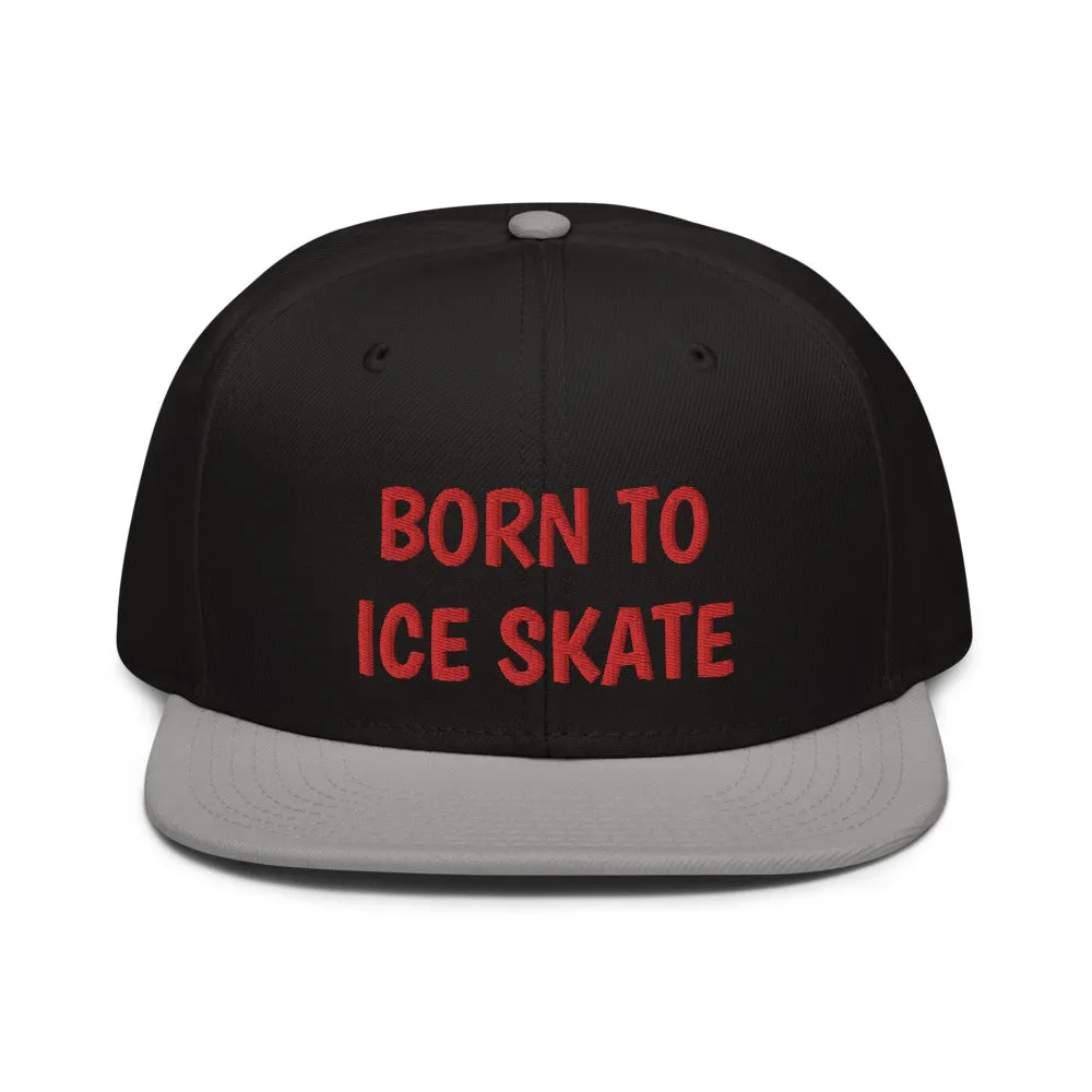 Snapback Hat "2051-0041 Born To Play Ice Skate (Red Logo)"