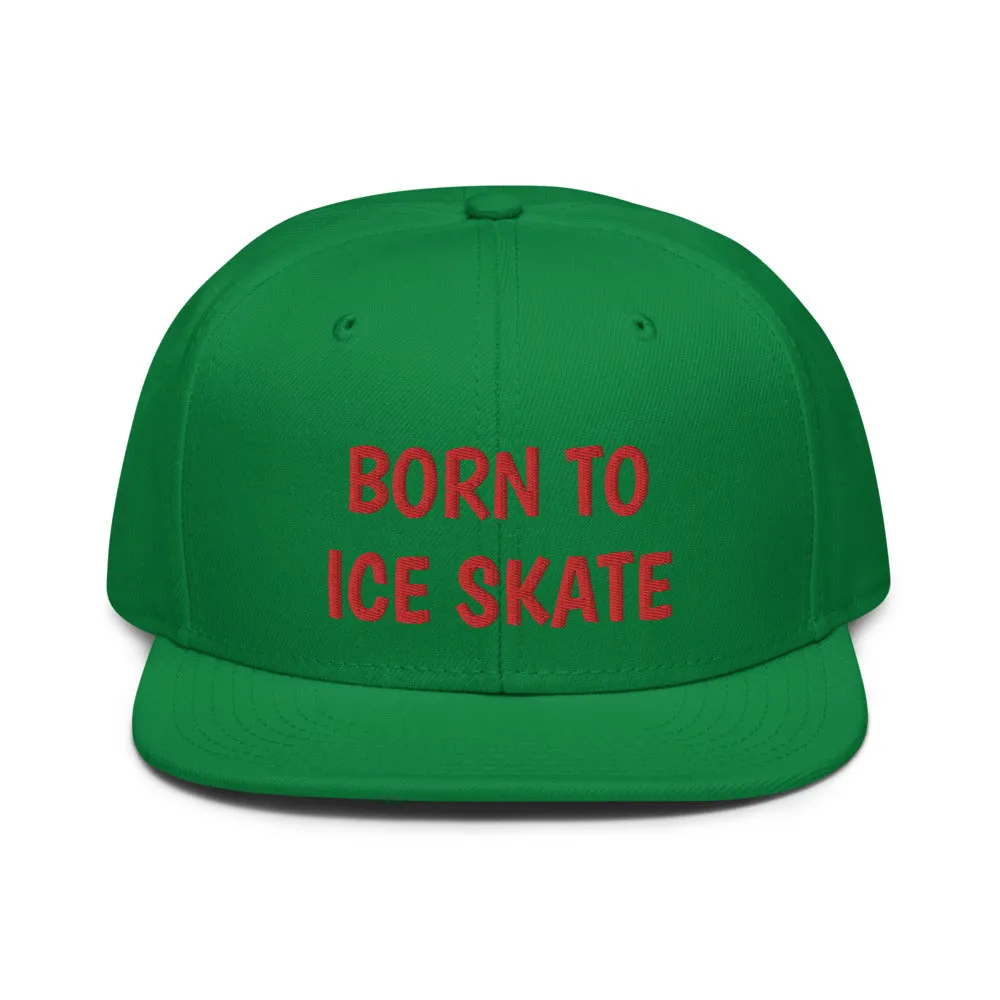 Snapback Hat "2051-0041 Born To Play Ice Skate (Red Logo)"