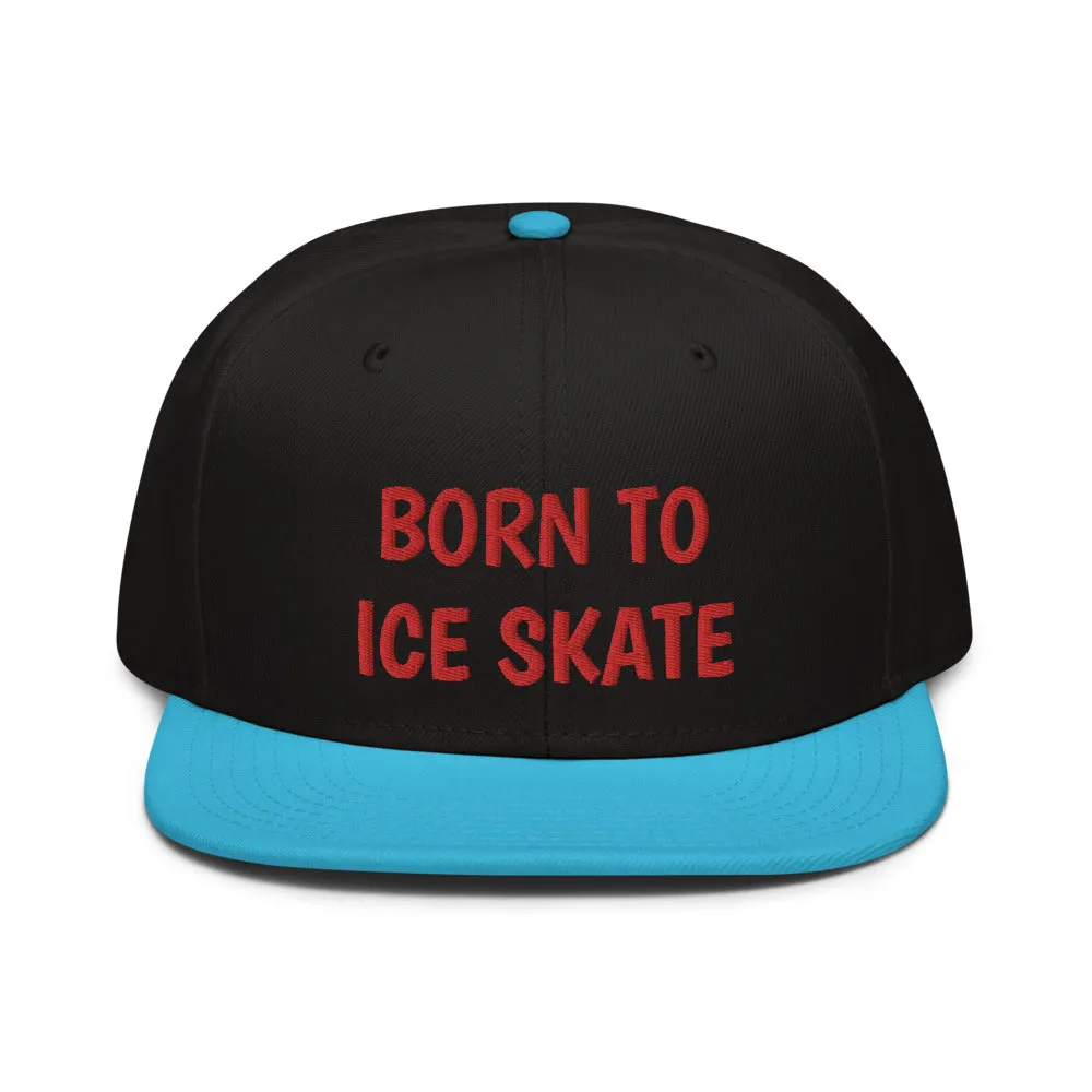 Snapback Hat "2051-0041 Born To Play Ice Skate (Red Logo)"