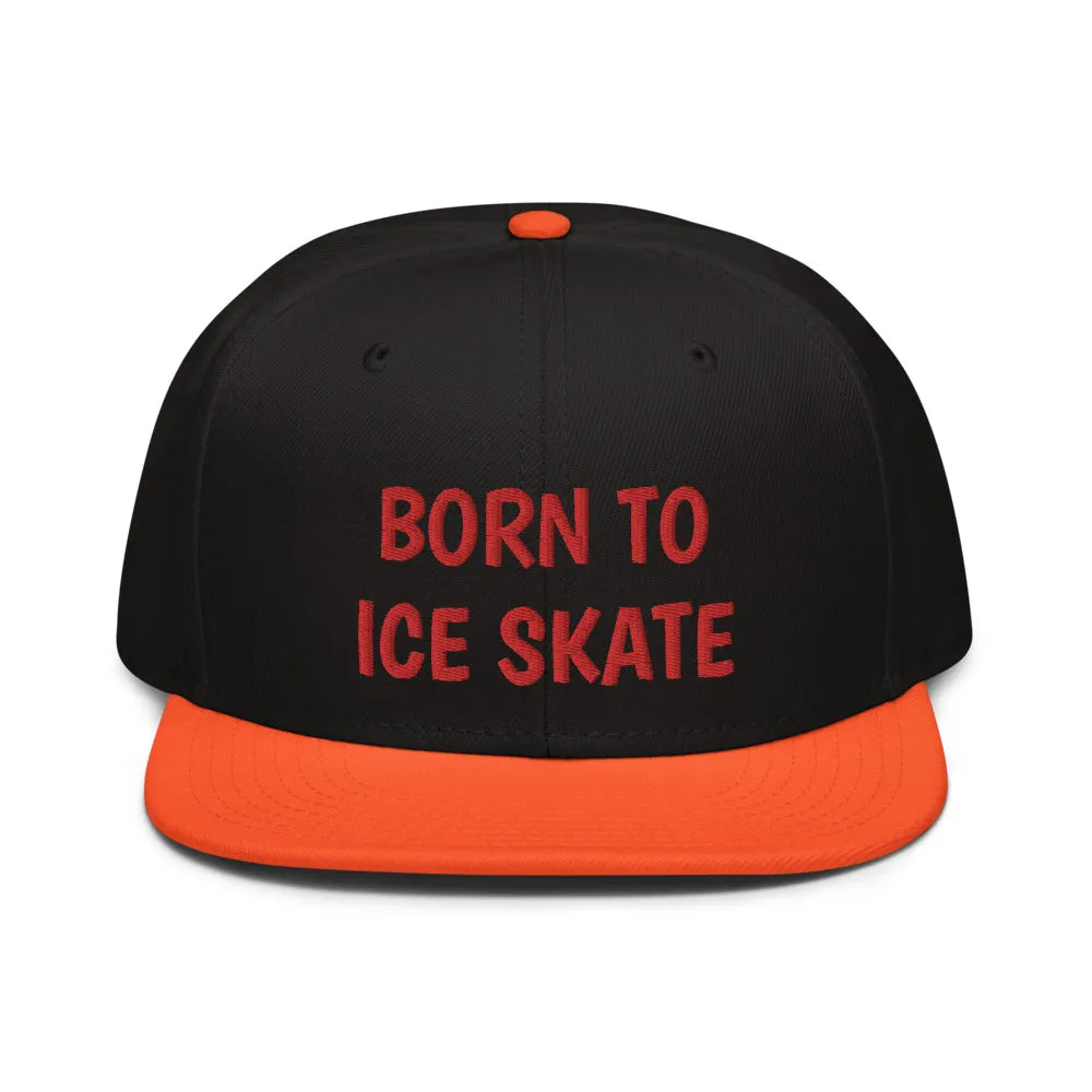 Snapback Hat "2051-0041 Born To Play Ice Skate (Red Logo)"