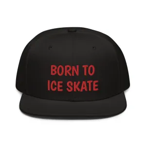 Snapback Hat "2051-0041 Born To Play Ice Skate (Red Logo)"