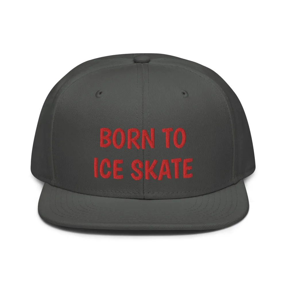 Snapback Hat "2051-0041 Born To Play Ice Skate (Red Logo)"