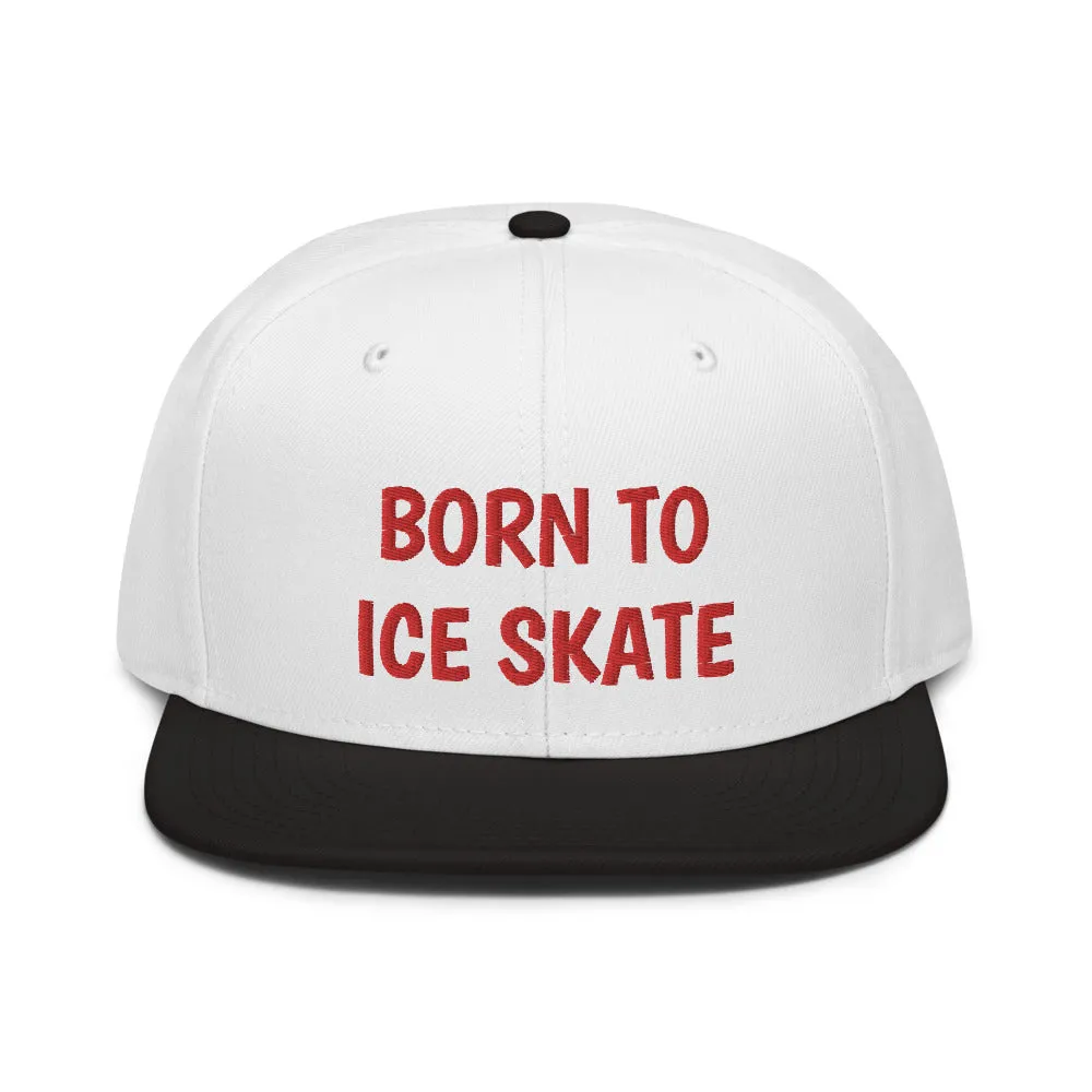 Snapback Hat "2051-0041 Born To Play Ice Skate (Red Logo)"