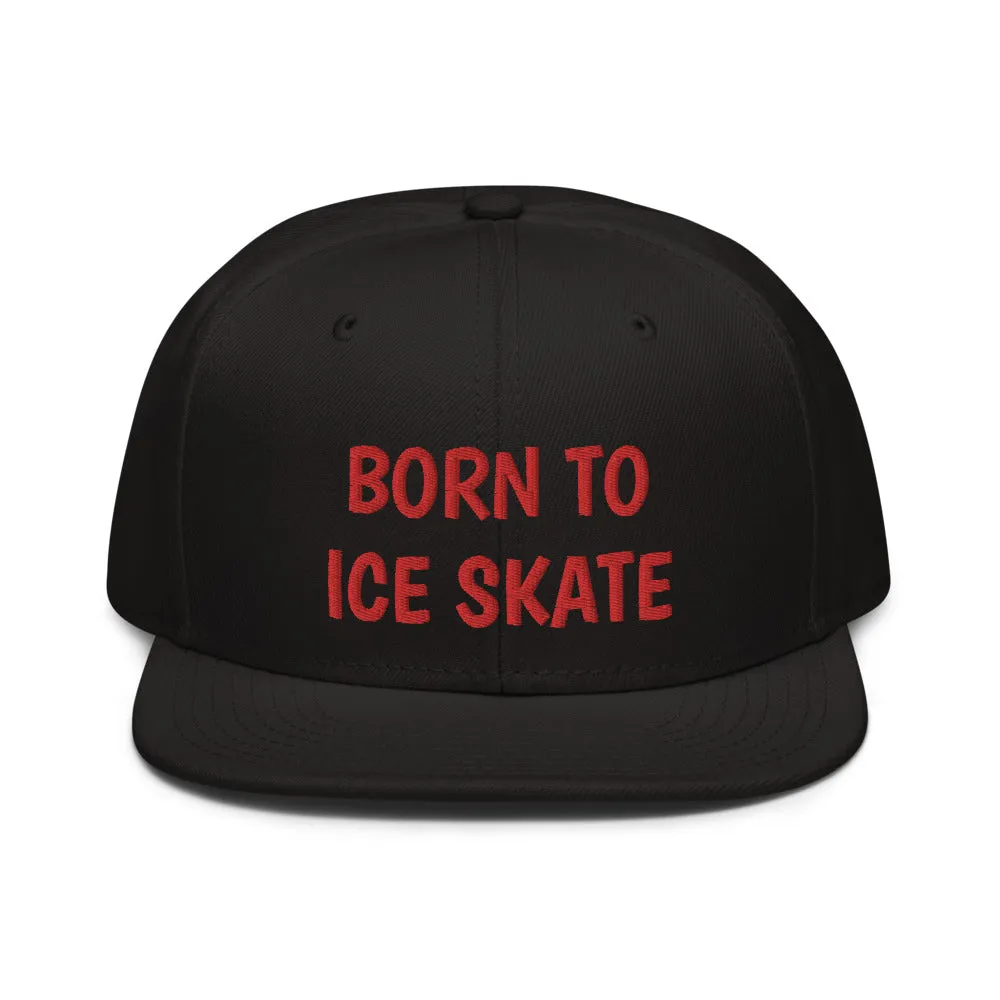 Snapback Hat "2051-0041 Born To Play Ice Skate (Red Logo)"