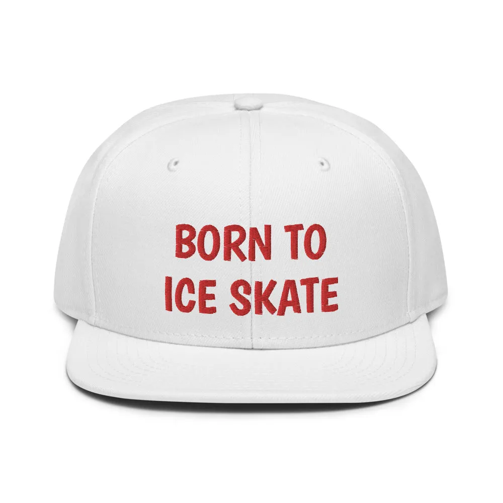 Snapback Hat "2051-0041 Born To Play Ice Skate (Red Logo)"