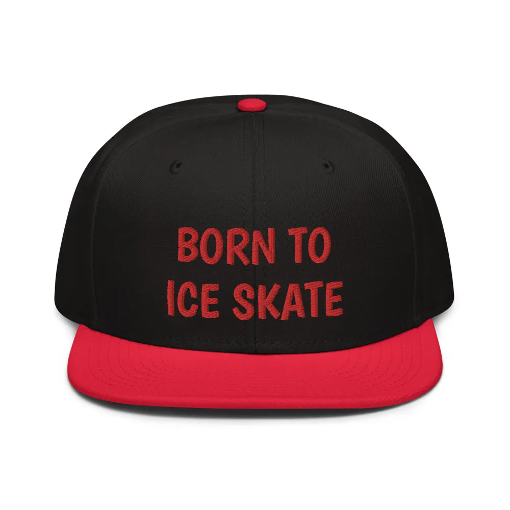 Snapback Hat "2051-0041 Born To Play Ice Skate (Red Logo)"