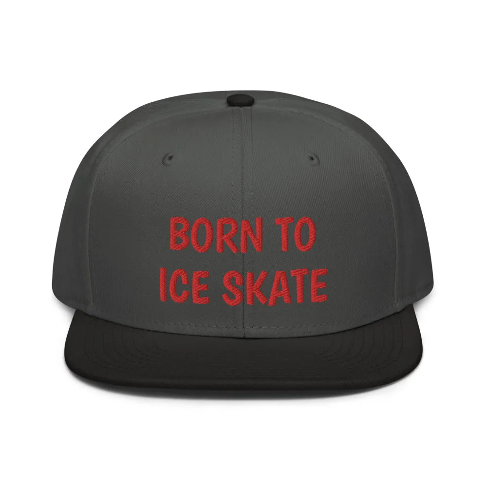 Snapback Hat "2051-0041 Born To Play Ice Skate (Red Logo)"