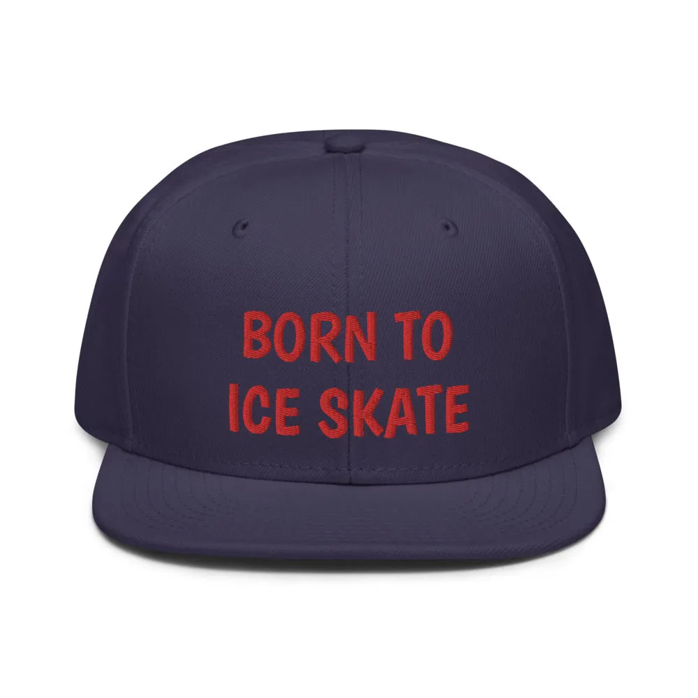 Snapback Hat "2051-0041 Born To Play Ice Skate (Red Logo)"