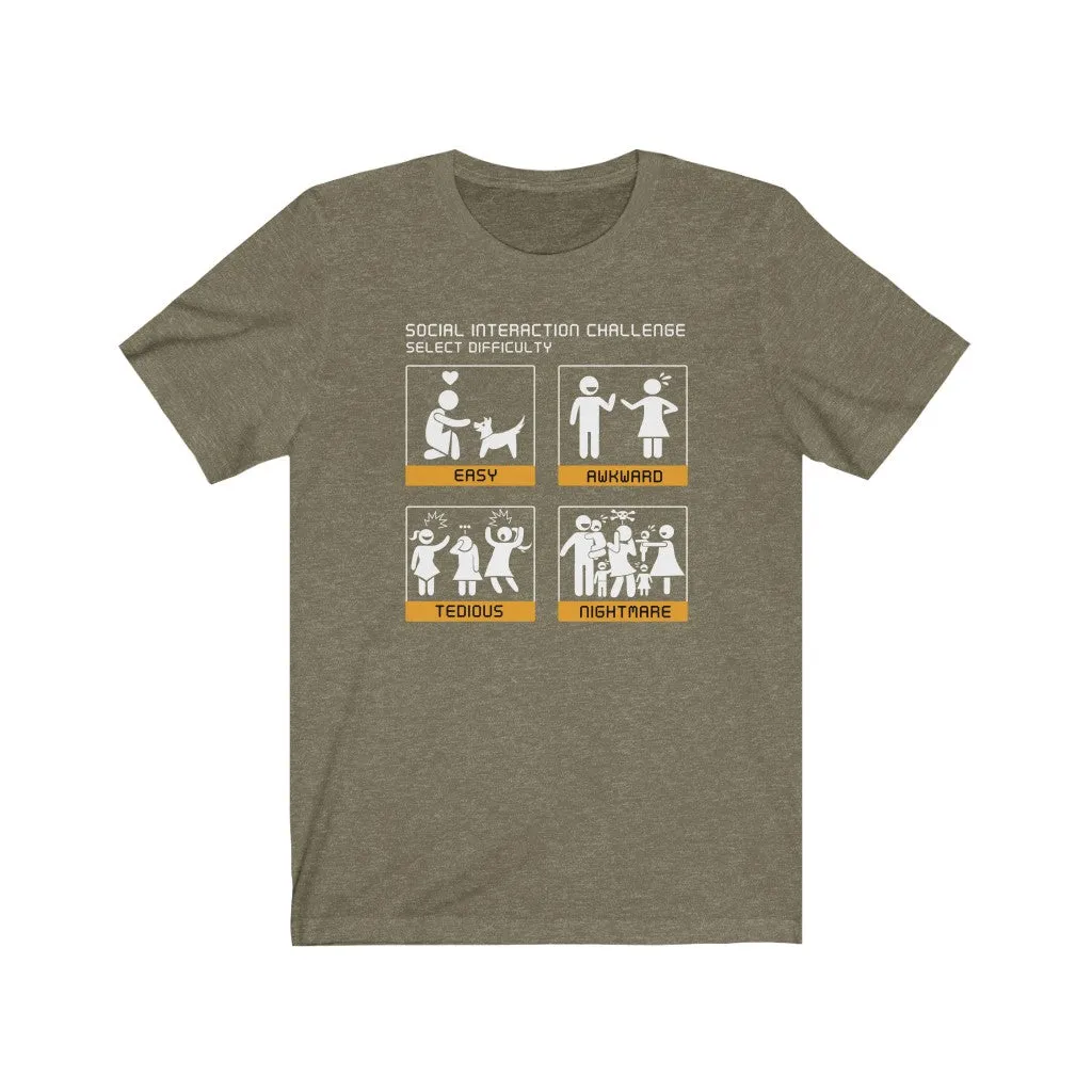 Social Interaction Difficulty Levels (female.) - Unisex Tee