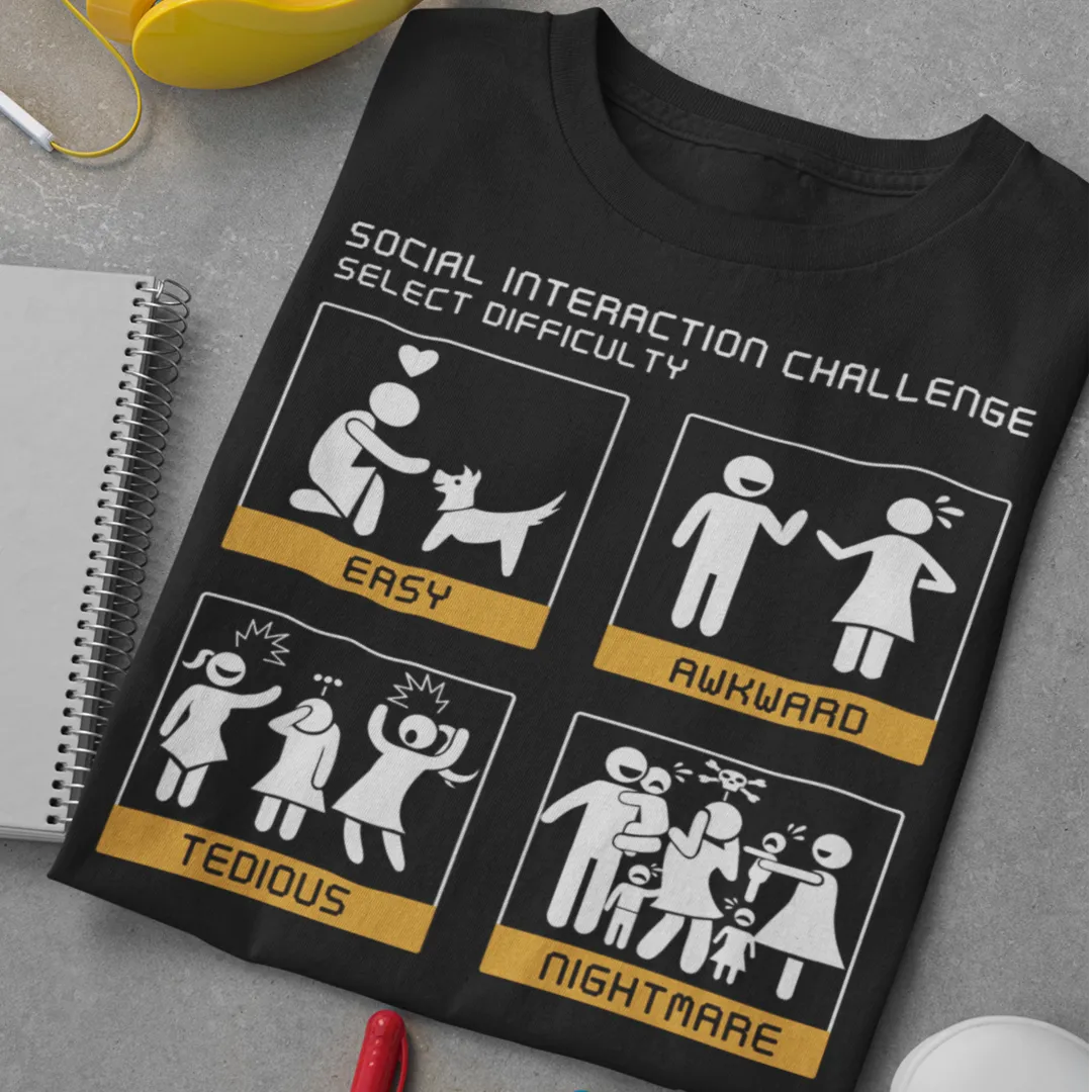 Social Interaction Difficulty Levels (female.) - Unisex Tee