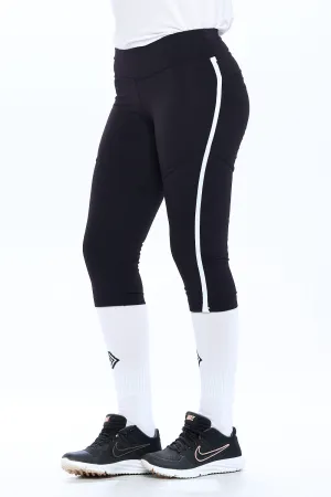 Softball Pant Original Black   White Piping