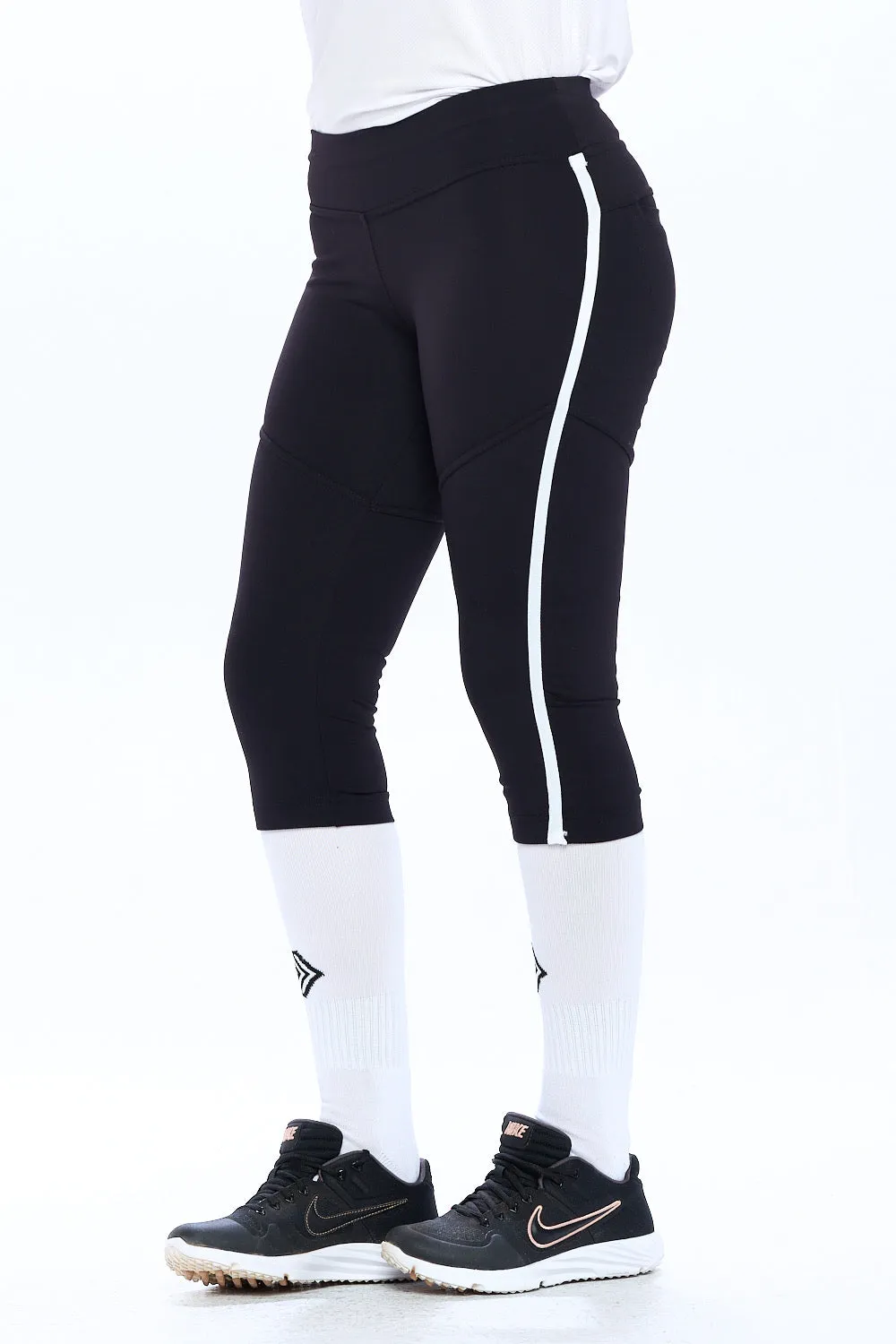 Softball Pant Original Black   White Piping