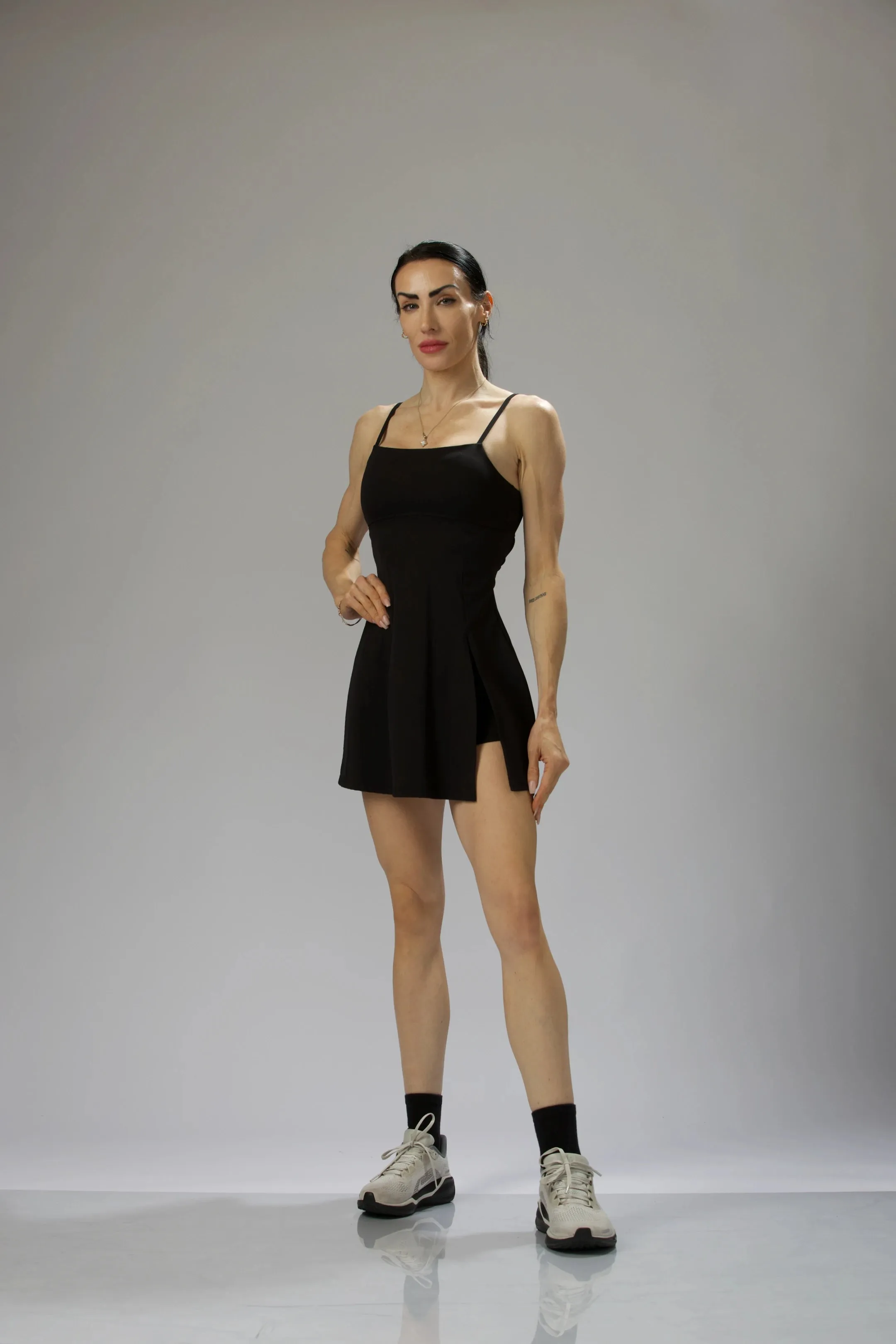 Spaghetti Strap Square-Neck Open-Back Mini Dress