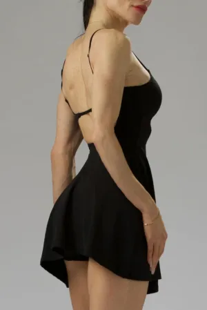 Spaghetti Strap Square-Neck Open-Back Mini Dress