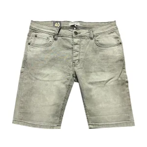 Stretchable Two Quarter Men Denim Short - Gray