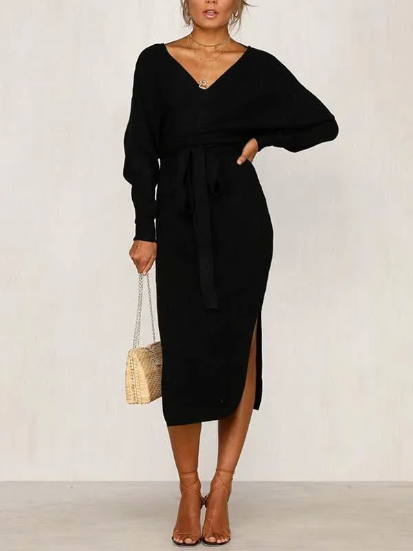 Stunncal V Neck Autumn Dress