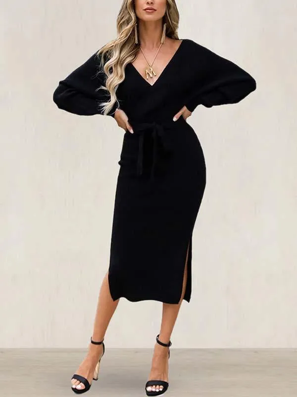 Stunncal V Neck Autumn Dress