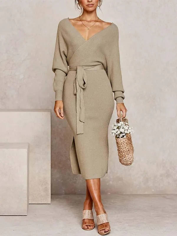 Stunncal V Neck Autumn Dress