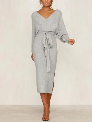 Stunncal V Neck Autumn Dress