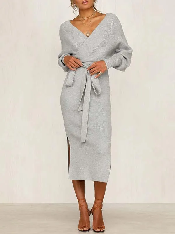 Stunncal V Neck Autumn Dress