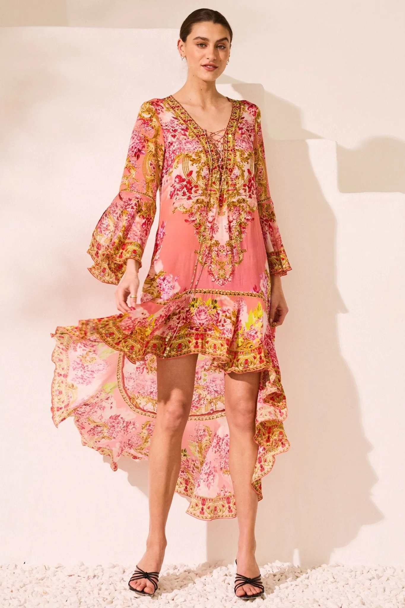 Summer In Pink Hi Low w Sleeves