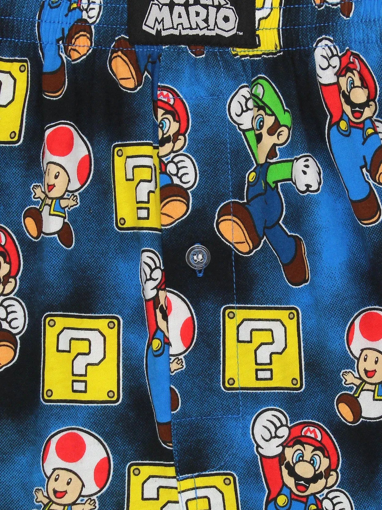 Super Mario Brothers Luigi Toad Button Fly Boxer Shorts