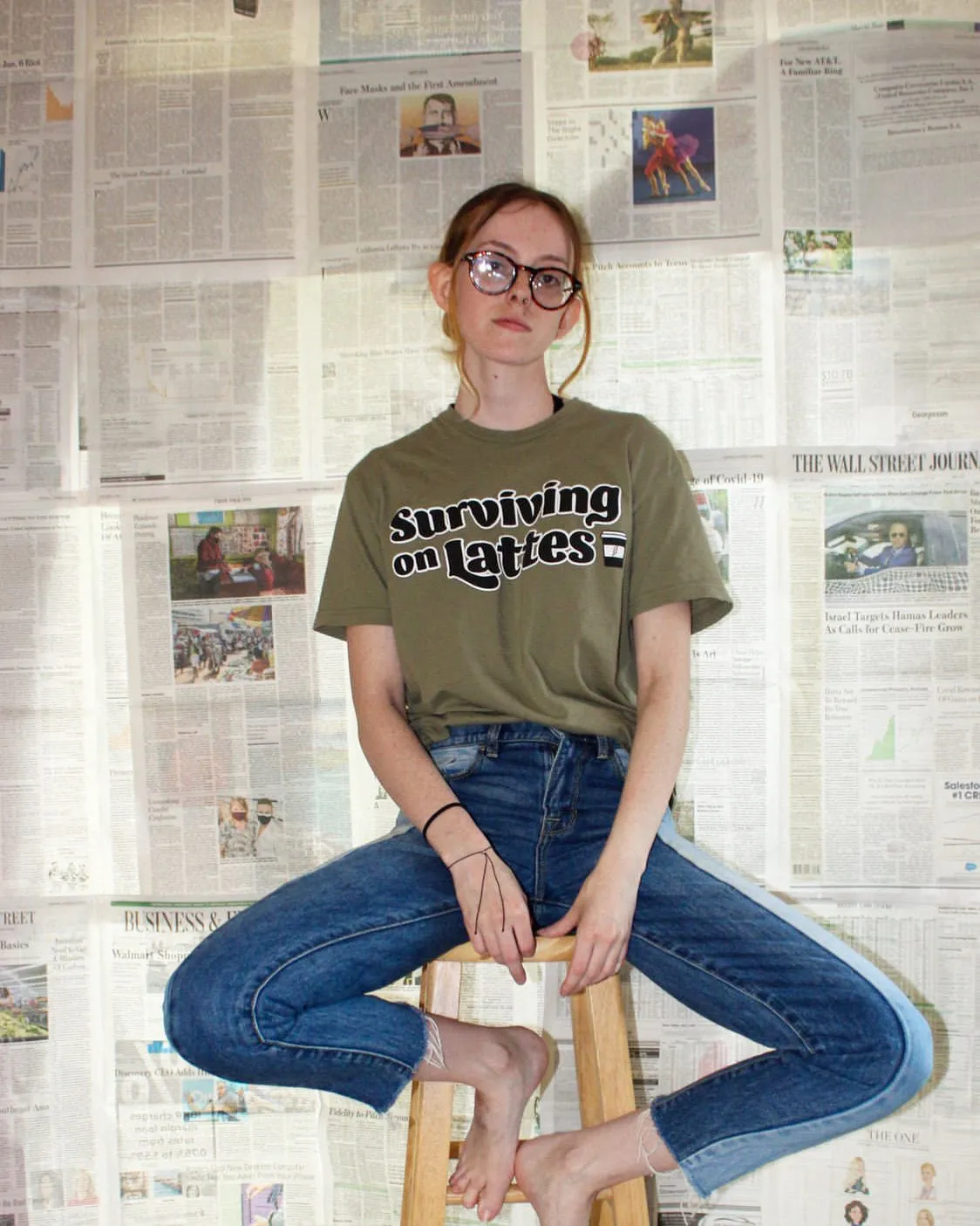Surviving on Lattes - Light Olive