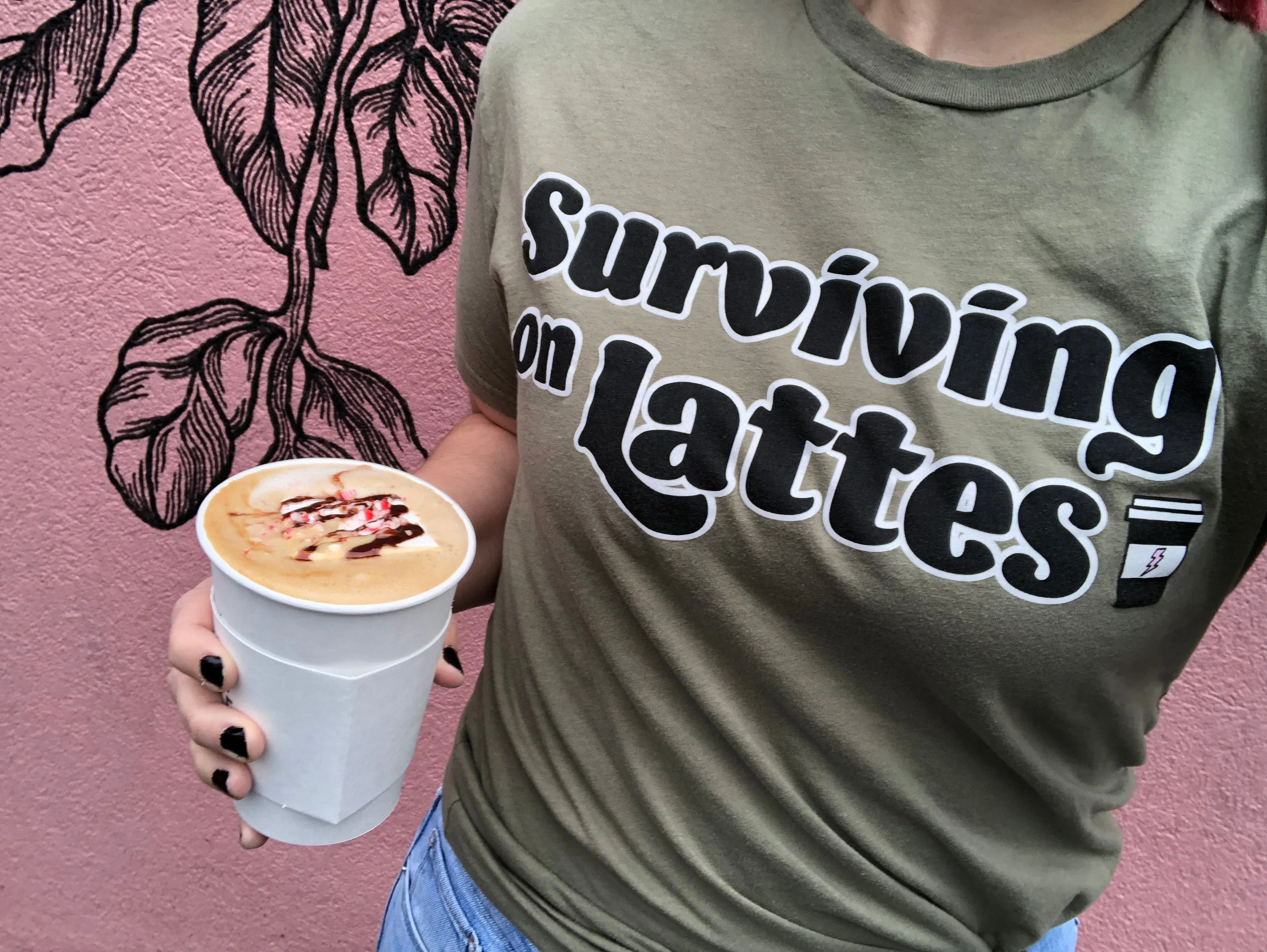 Surviving on Lattes - Light Olive