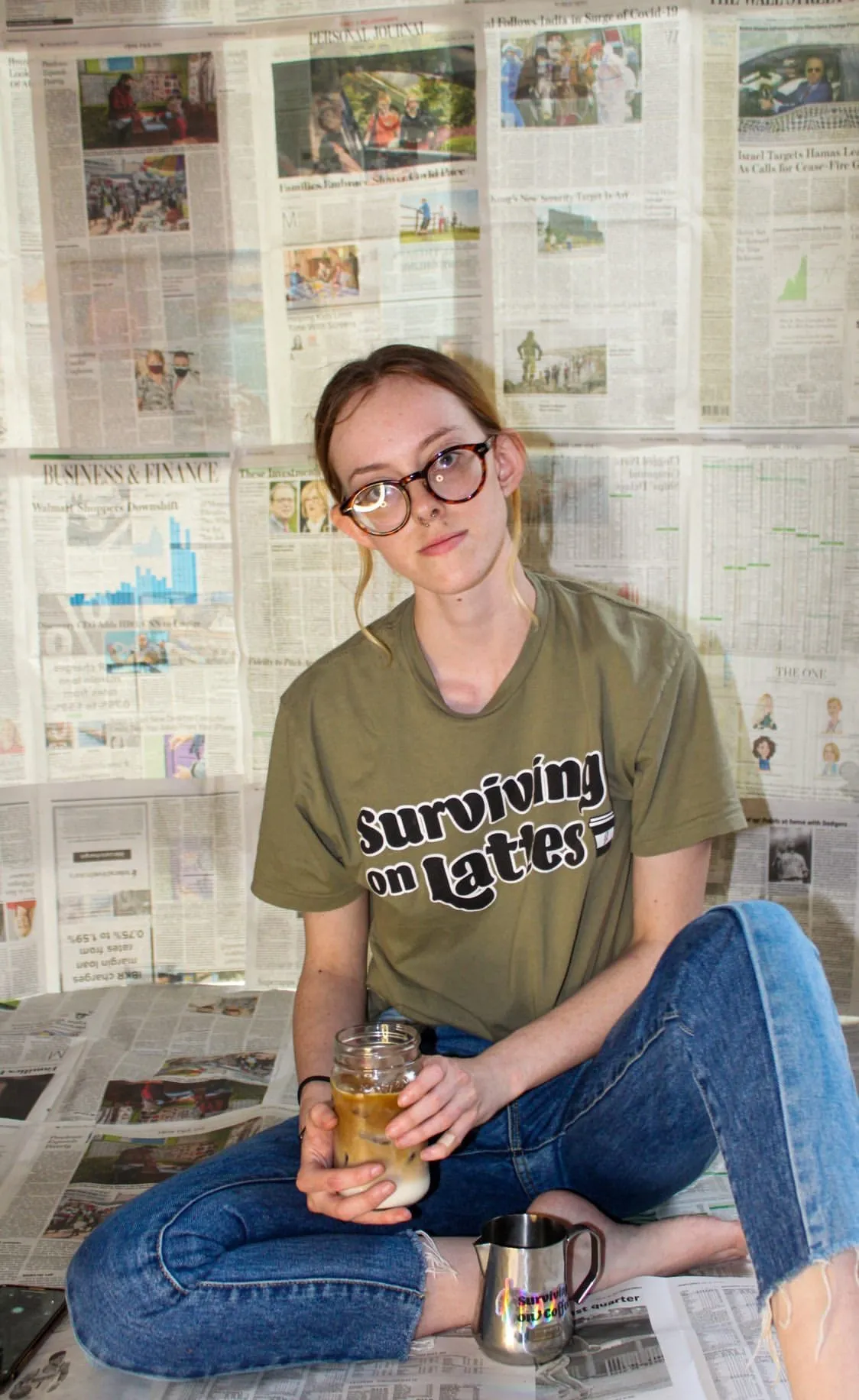 Surviving on Lattes - Light Olive
