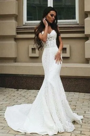 Sweetheart Lace Wedding Dress Mermaid Style