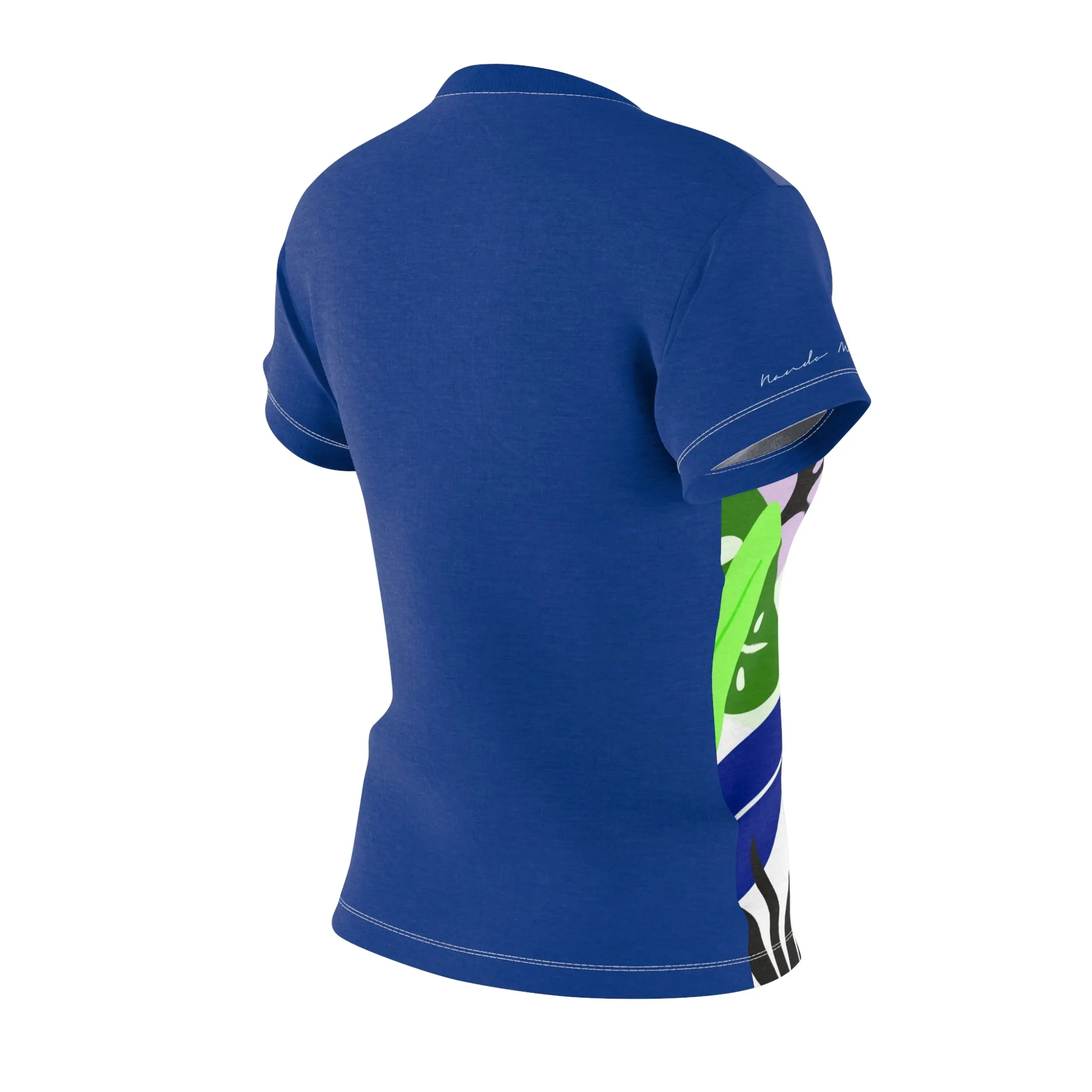 T-Shirt, Blue Light Green Foliage