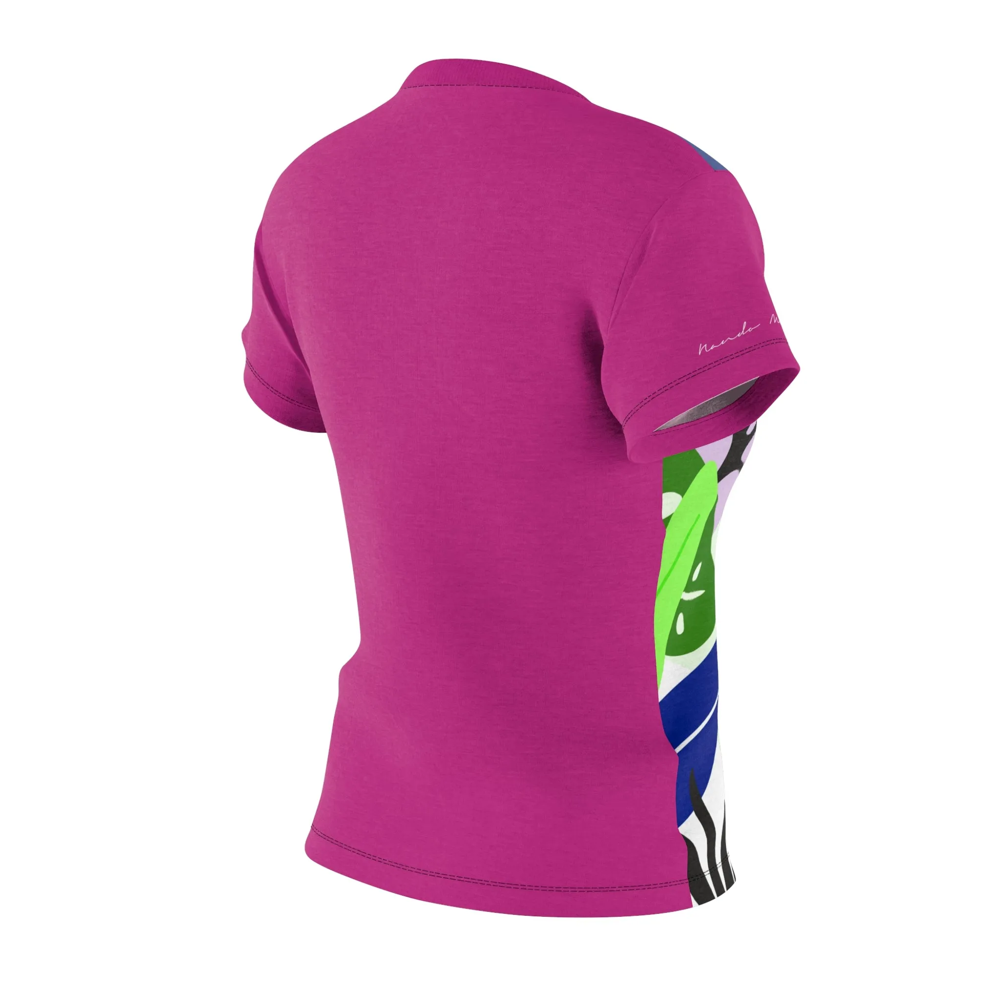 T-Shirt, Pink Light Green Foliage