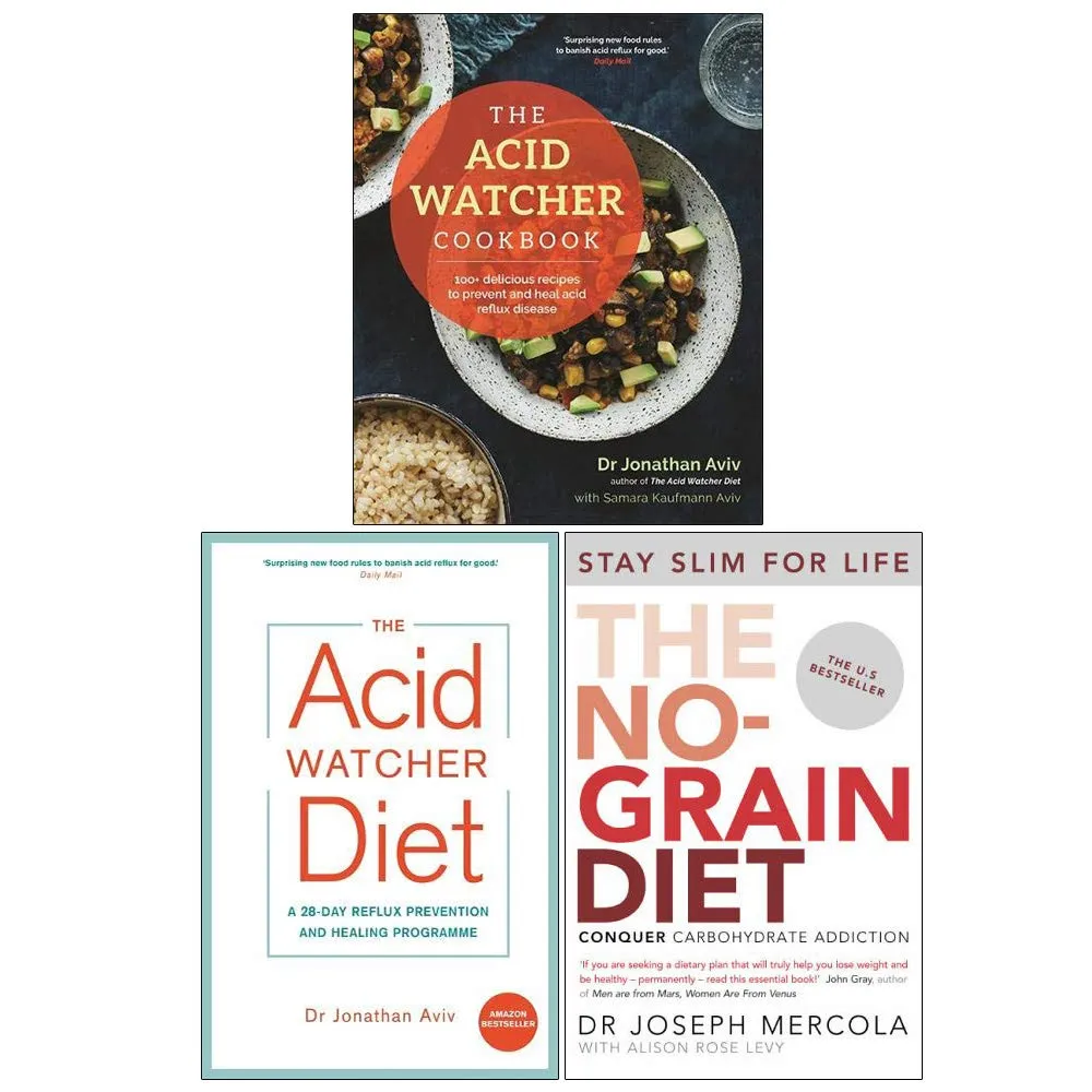 The Acid Watcher Cookbook, The Acid Watcher Diet, The No-Grain Diet 3 Books Collection Set