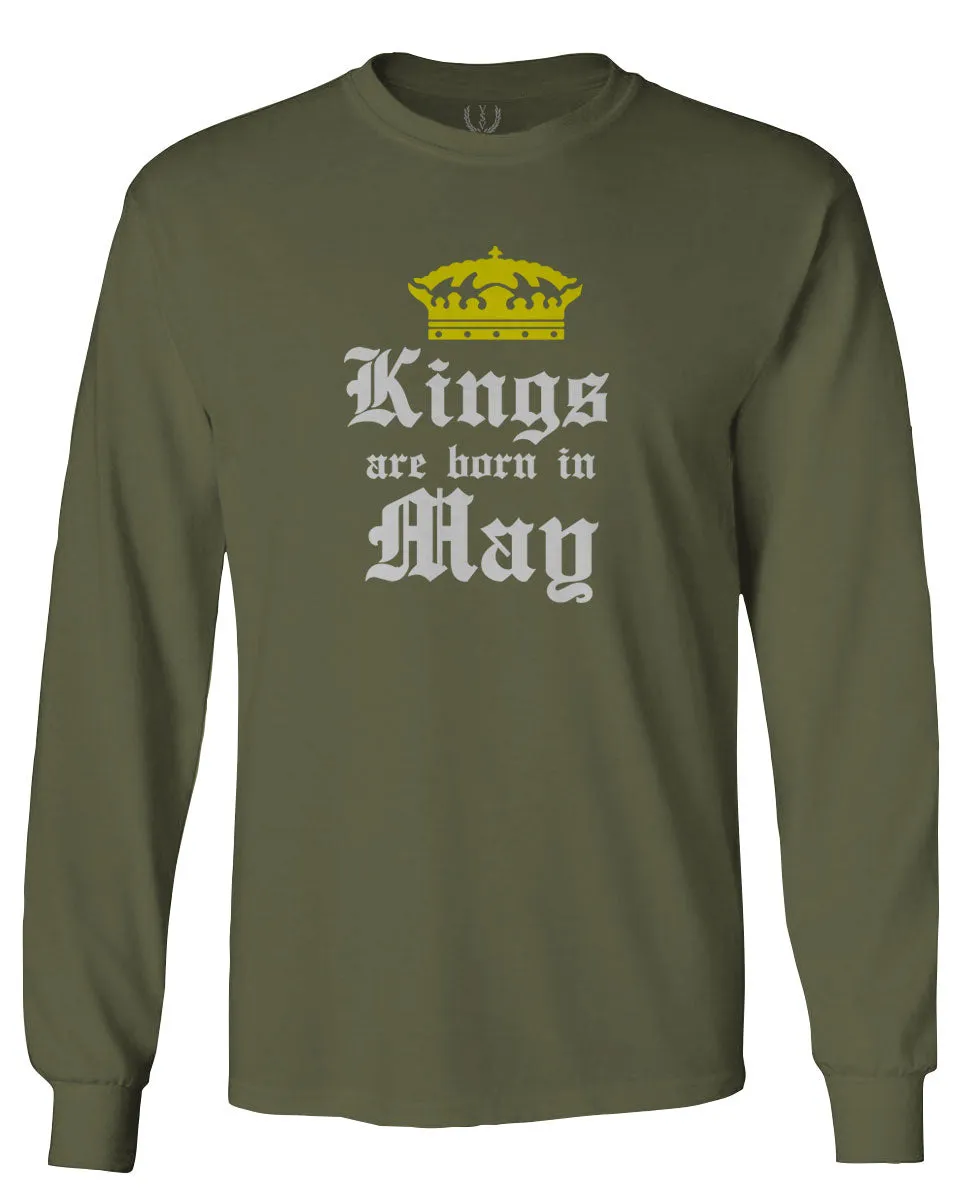 The Best Birthday Gift Kings are Born in May mens Long sleeve t shirt