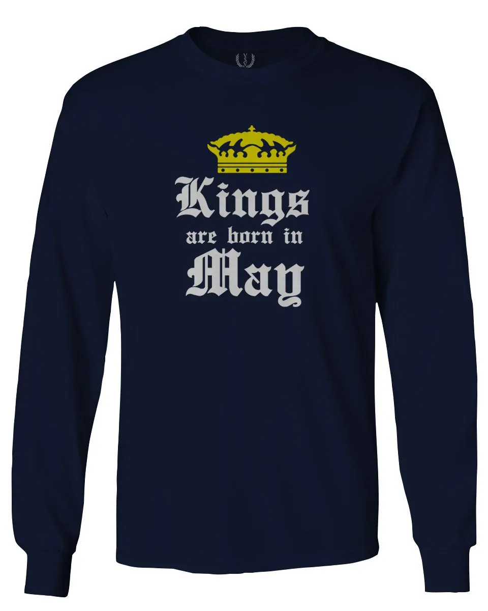 The Best Birthday Gift Kings are Born in May mens Long sleeve t shirt