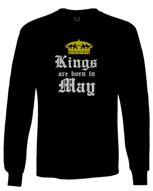 The Best Birthday Gift Kings are Born in May mens Long sleeve t shirt