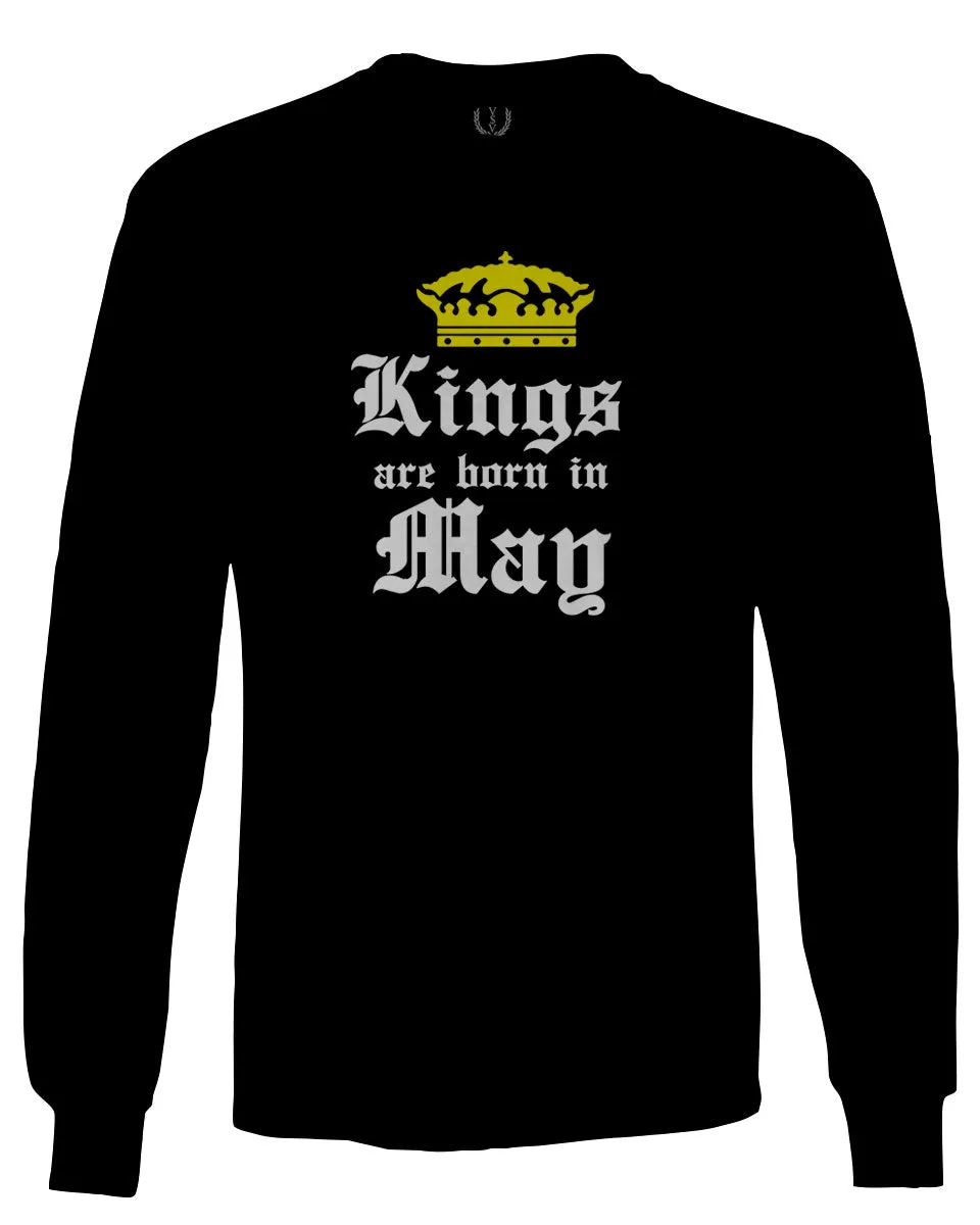 The Best Birthday Gift Kings are Born in May mens Long sleeve t shirt