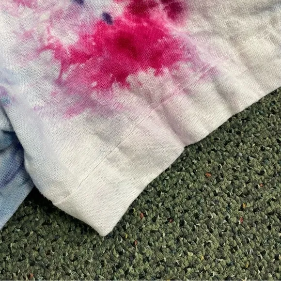 Tie dye 2XL shorts linen rayon pockets pink purple galaxy marble plus