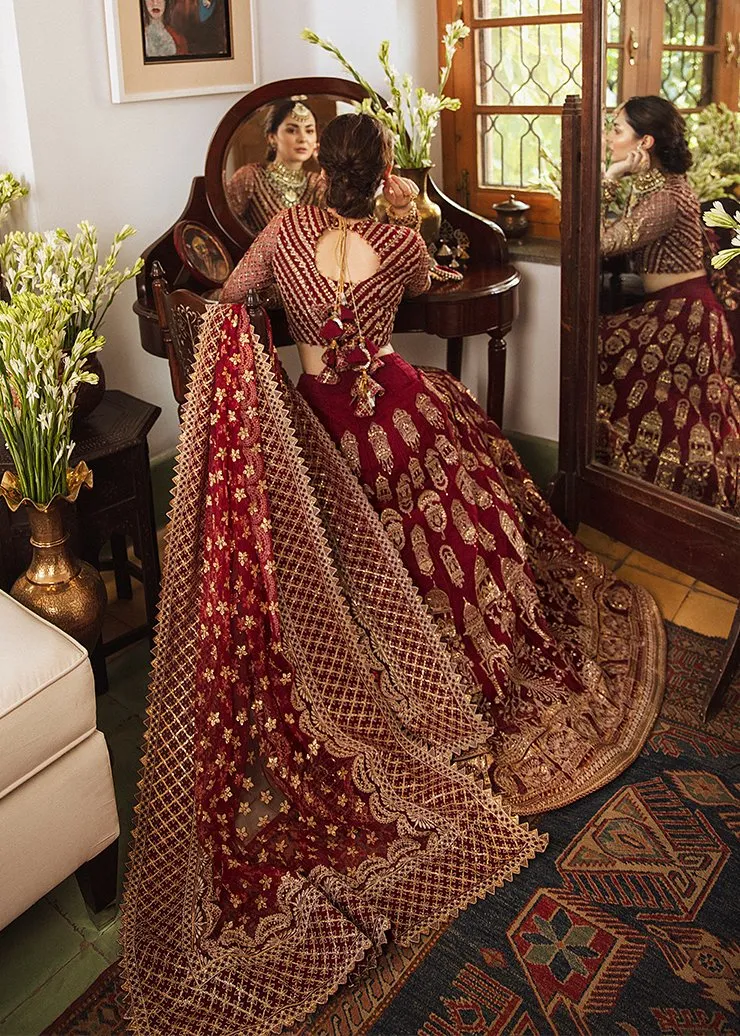 Traditional Indian Lehenga Choli in Maroon Color #PF118